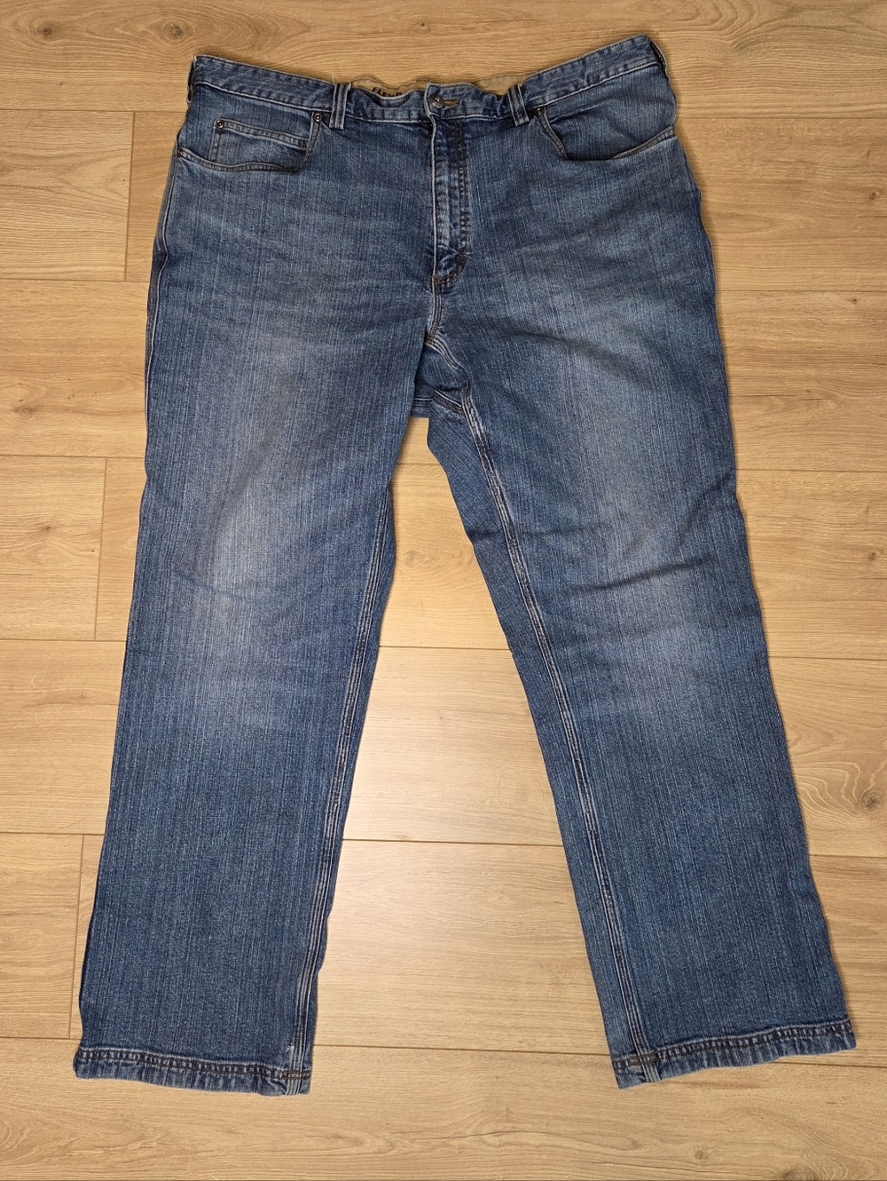 Duluth Trading Flex Ballroom Jeans Relaxed Straight Leg 42x32 Denim Workwear